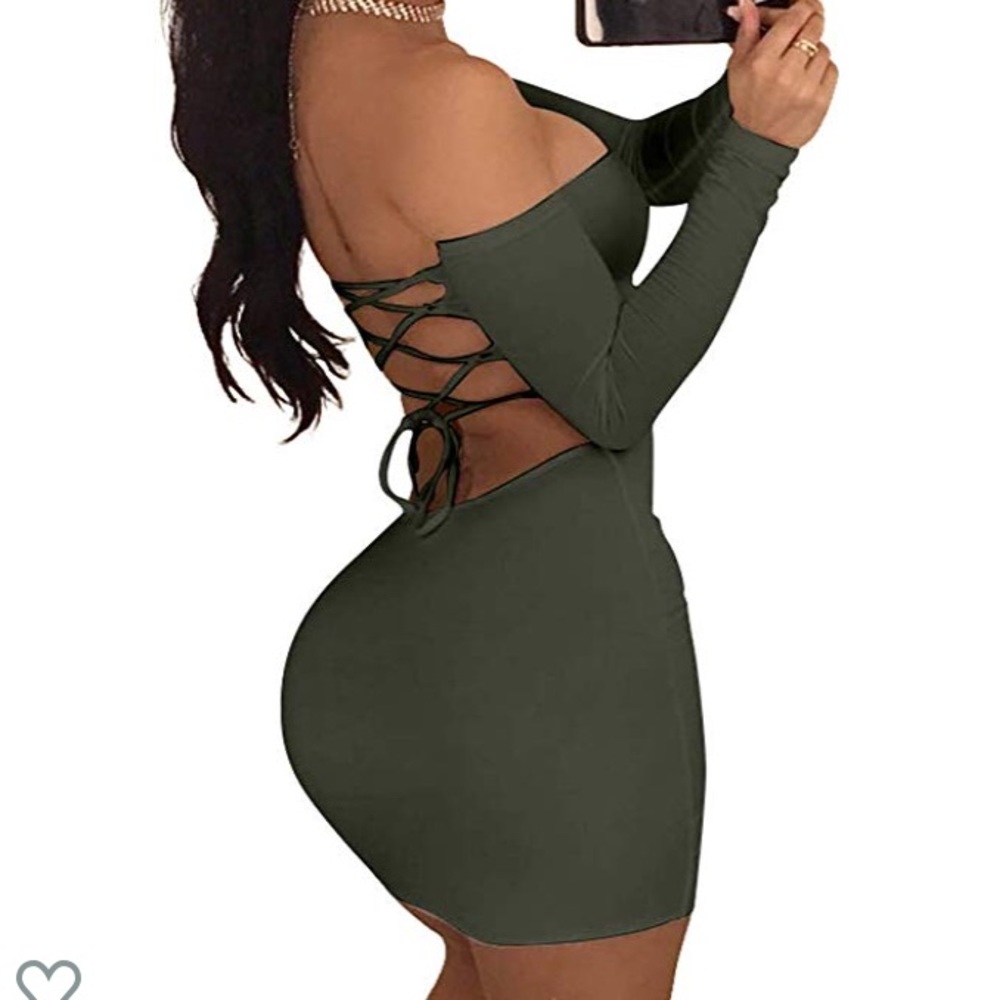 Backless off shoulder cold bodycon mini dress